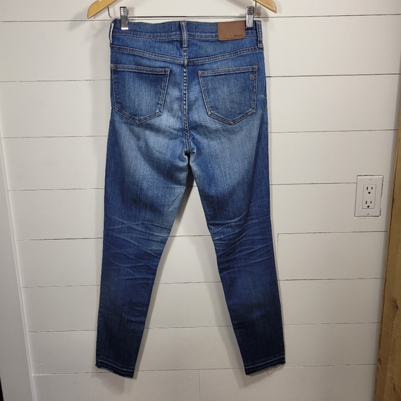EUC Madewell Jeans Women's sz 27 9" High Riser Skinny Skinny Raw Hem Ankle Jean - Picture 5 of 11